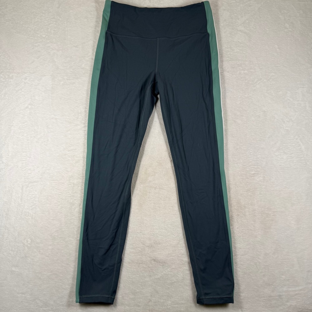 Athleta Ultra High Rise‎ Elation Sport Stripe Tight Gray Green Leggings 592422 M